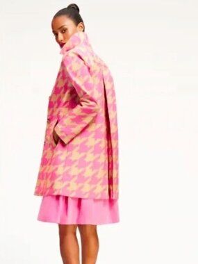 Issac Mizrahi For Target Houndstooth Print Trench Rain Jacket NWOT